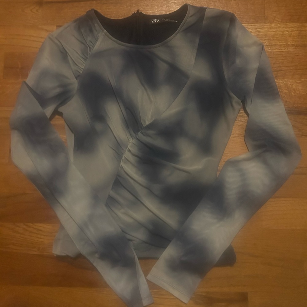 Zara Blue Tie-Dye Women's Top